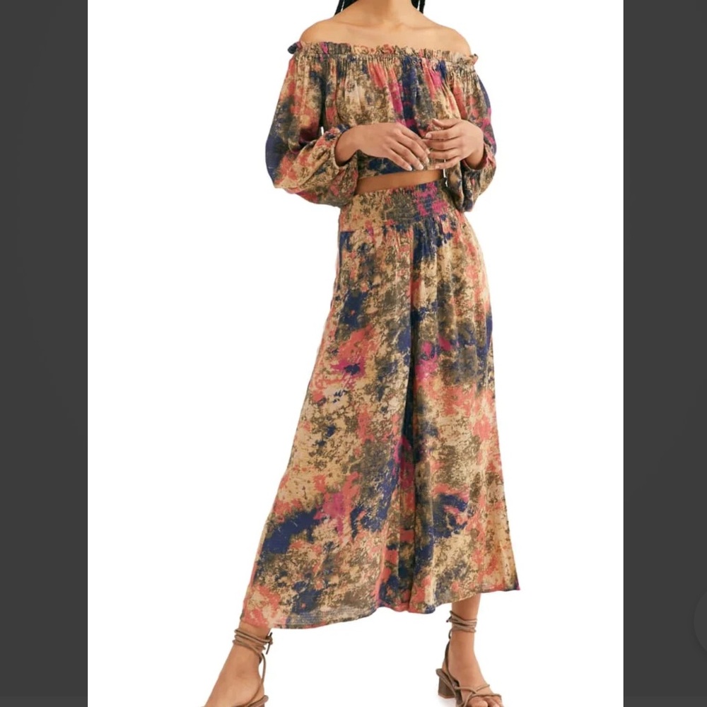 Free People Multicolor Tie-Dye Wide Leg Pants